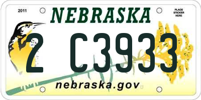 NE license plate 2C3933