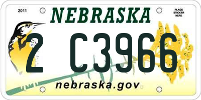 NE license plate 2C3966
