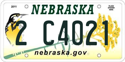 NE license plate 2C4021