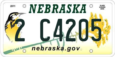 NE license plate 2C4205