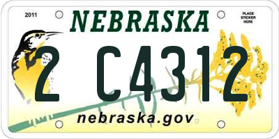 NE license plate 2C4312