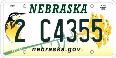 NE license plate 2C4355