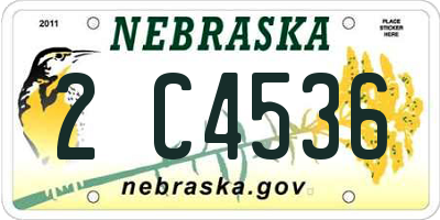NE license plate 2C4536