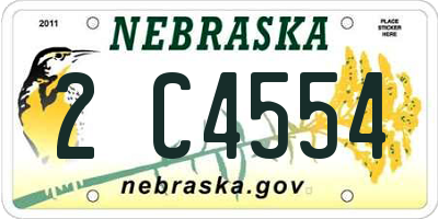 NE license plate 2C4554