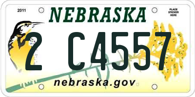 NE license plate 2C4557