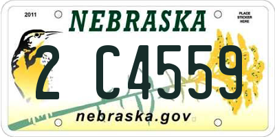 NE license plate 2C4559