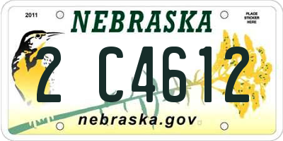 NE license plate 2C4612