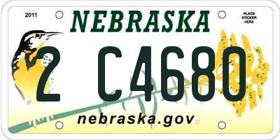 NE license plate 2C4680