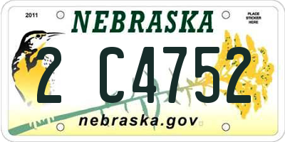 NE license plate 2C4752