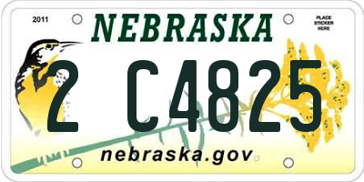 NE license plate 2C4825