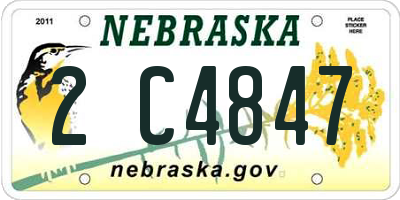NE license plate 2C4847