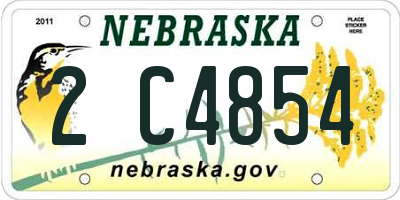 NE license plate 2C4854
