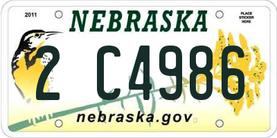 NE license plate 2C4986