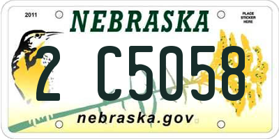 NE license plate 2C5058