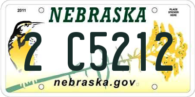 NE license plate 2C5212