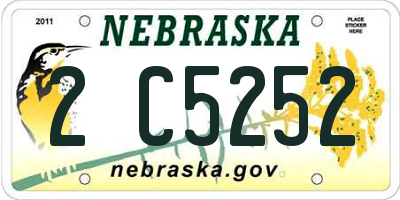 NE license plate 2C5252