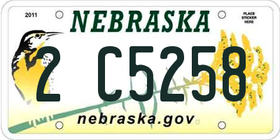 NE license plate 2C5258