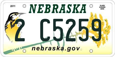 NE license plate 2C5259