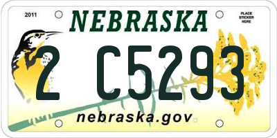NE license plate 2C5293