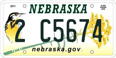 NE license plate 2C5674