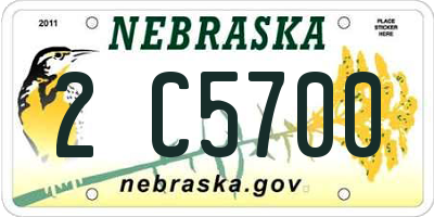 NE license plate 2C5700