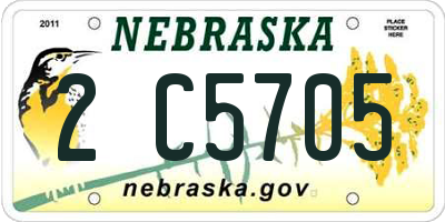 NE license plate 2C5705
