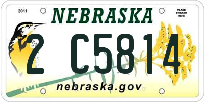 NE license plate 2C5814