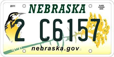 NE license plate 2C6157