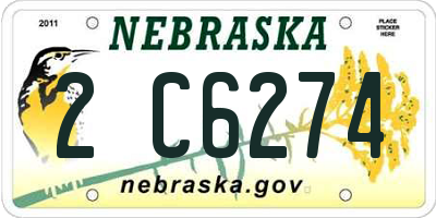 NE license plate 2C6274