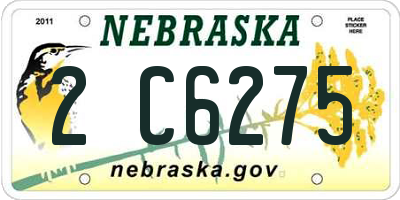 NE license plate 2C6275