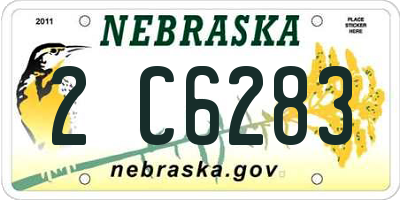 NE license plate 2C6283
