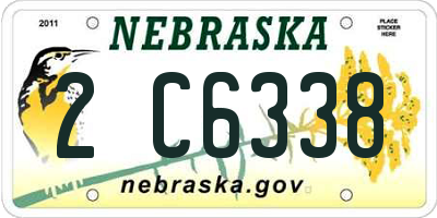 NE license plate 2C6338