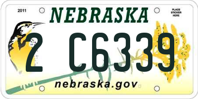 NE license plate 2C6339