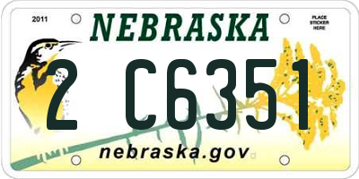 NE license plate 2C6351