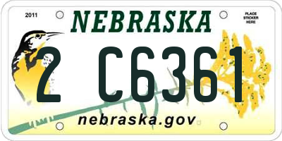 NE license plate 2C6361