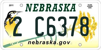 NE license plate 2C6378