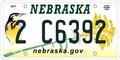 NE license plate 2C6392