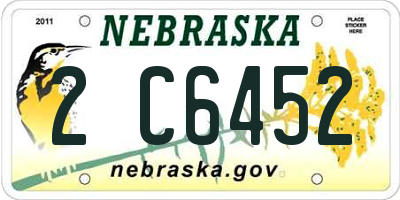 NE license plate 2C6452