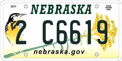 NE license plate 2C6619