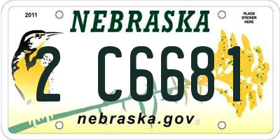 NE license plate 2C6681