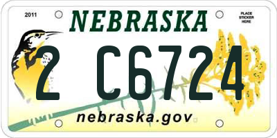 NE license plate 2C6724