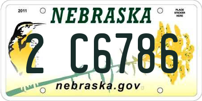 NE license plate 2C6786