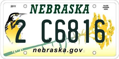 NE license plate 2C6816