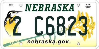 NE license plate 2C6823