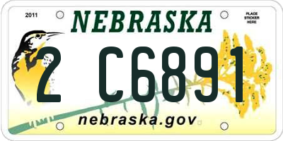 NE license plate 2C6891