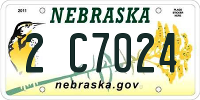 NE license plate 2C7024