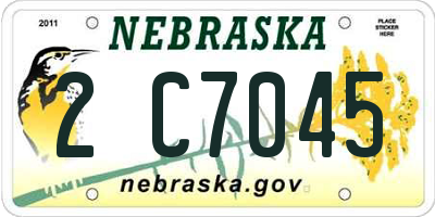 NE license plate 2C7045