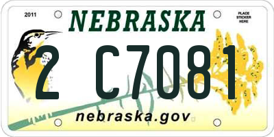 NE license plate 2C7081