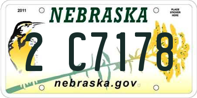 NE license plate 2C7178