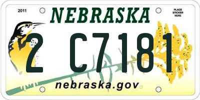 NE license plate 2C7181